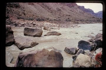 Scene of wreck of boat of Best expedition, Mile 204.5