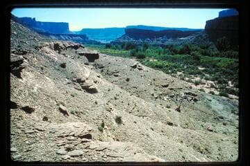 Down to mouth of Horsethief Canyon