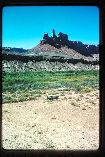 Across Green River to butte at Horsethief Canyon