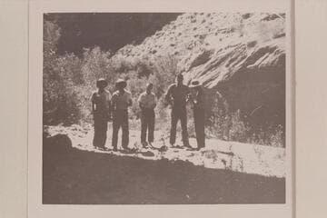 The 1940 Nevills party under the Herbert E. Gregory Bridge