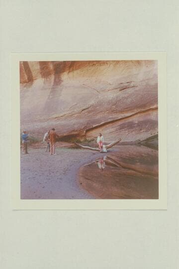 Dorothy Donaldson Keyes posing for the photographers in The Chapel, Glen Canyon