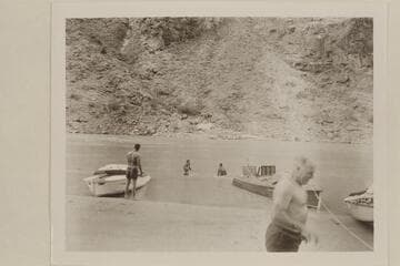 Mooring at right bank at Mile 115.  The boats are the "Sweet Chariot" and the "Step In Again"