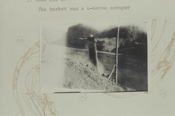 Drag-line dumping its load.  Placer operations at Gretchen Bar