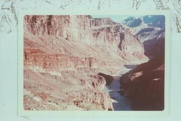 Upriver to Hance Rapid from Hance Asbestos Mine.  Trail appears in some places