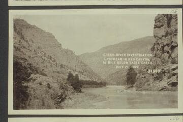 Green River Investigation:  Upstream in Red Canyon, 1/2 mile below Eagle Creek
