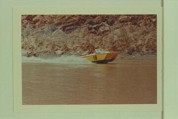 "Big Yellow" cruising near Lees Ferry.  Guy Mannering at the controls