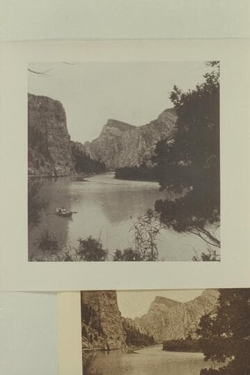 Identified by Emery Kolb as Flaming Gorge.  The scene is below Sheep Creek above the head of Hideout Flat