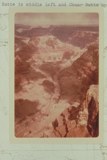 Up Grand Canyon from opposite mouth of Carbon Creek.  Temple Butte is middle left and Chuar Butte upper left