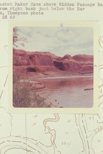 Basket Maker Cave above Hidden Passage Bar.  From right bank just below the Bar