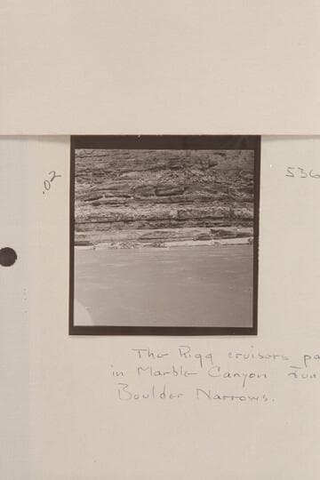 Rigg cruisers at Mile 18.5.  The Rigg cruisers passed the Disney Reconnaissance in Marble Canyon 1953, June 08, just above Boulder Narrows