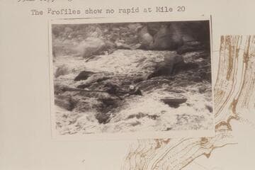 Les Jones in middle of Mile 20 [deleted] Rapid.  The Profiles show no rapid at Mile 20