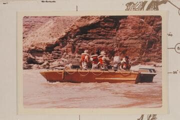 The Disney camera boat in the eddy at the foot of Chuar Rapid