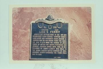 Plaque at the Fort at Lees Ferry