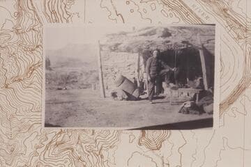 Upriver end of silt laboratory at Lees Ferry.  George Wilson is at center