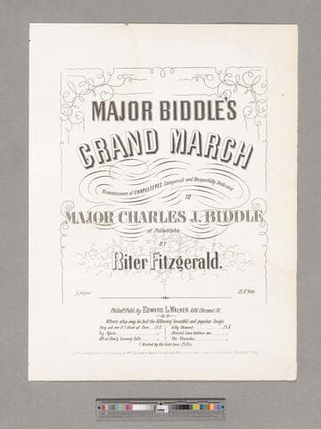 Major Biddle's grand march : reminiscence of Chapultepec: / composed and respectfully dedicated to Major Charles J. Biddle of Philadelphia by Riter Fitzgerald