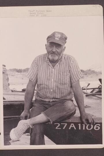 "Doc" Forrest Reed.  Sandy Point.  Dock [sic] was a grip with the Disney crew which completed a traverse of the Grand Canyon in 1959, June