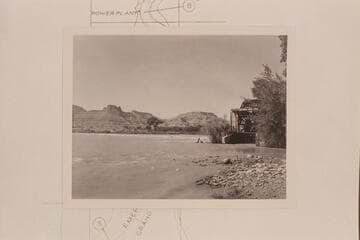 Upriver to dam and water wheel at Green River, Utah