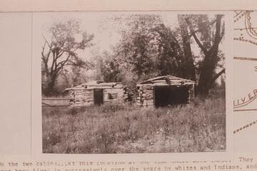 Cabins near Ouray believed to be those built by Carson and Lee in 1834