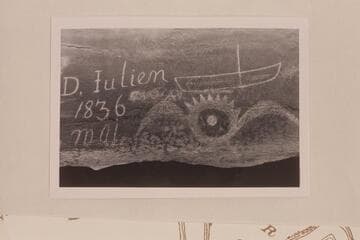 D. Julien inscription in Hell Roaring Canyon.  Mile 53 1/2, Labyrinth Canyon