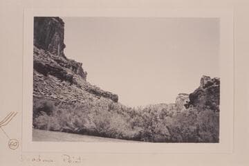 Side canyon at Mile 57.8, right bank.  The point at right in the distance appears at lower left in Blake photo 66-5-28 LHCN 58-10 [V120/0146]