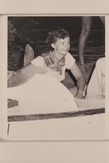 Joan Nevills (?), with the Nevills party at the end of the traverse of Grand Canyon in 1949