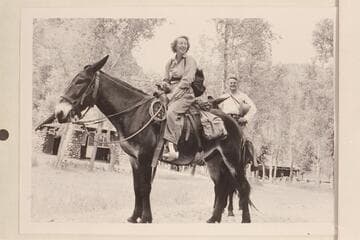 Marj and Francis Farquhar about to leave Phantom Ranch for the North Rim