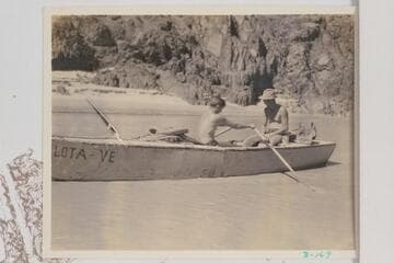 Alton Hatch and Royce Mowrey at noon stop below Monument Creek