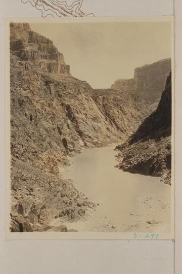 Upstream from the mouth of Separation Canyon from the point at the downstream side where the plaque was placed