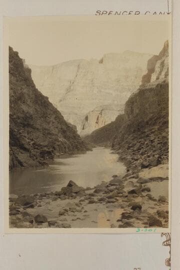 Up Grand Canyon from the mouth of Spencer Canyon, Mile 246
