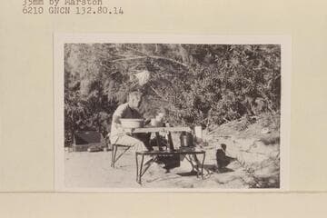 Harry Aleson prepares for breakfast.  Smith Fork