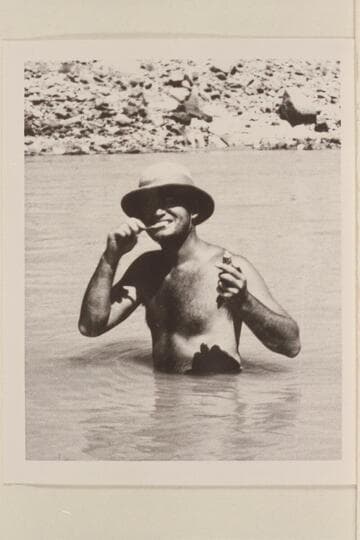 Barry Goldwater; Cataract Canyon.  Probably Camp #7, Mile 197, 1940, July 16