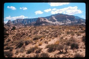 Navajo Mountain from divide between Bald Rock and Nasja