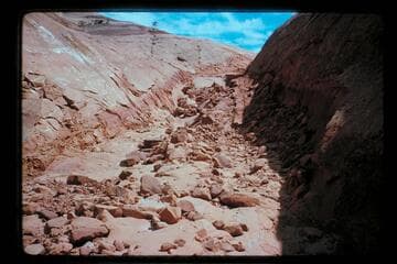 Road washed out toward south end of Waterpocket Fold