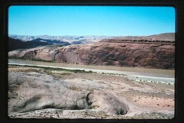Down to the river from top of dugway at Halls Creek