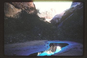 Spring at bottom of cave at head of Moepitz Canyon