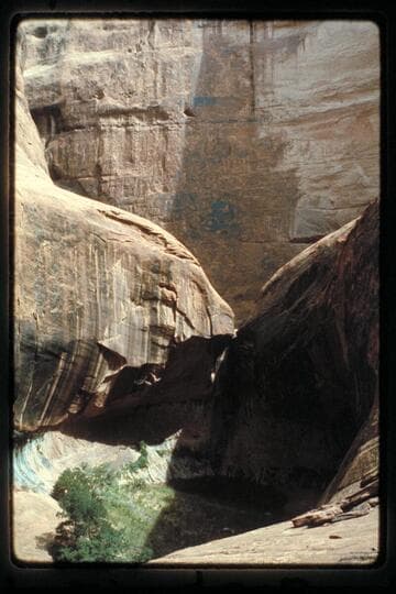 Down into canyon below drop in 73