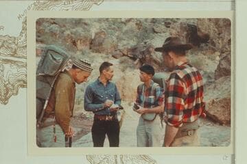 The group who hiked down to Elves Chasm by way of Royal Arch Creek on Thanksgiving weekend.  Left to right:  Art Foran, Bill Mooz, Harvey Butchart and Doc Ellis