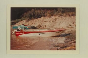 The "Ugh" and the "Ben Hurt" tied at the lower end of Vulcan Rapid at the left bank.  The record suggests that these two boats made no effort to run up the rapid