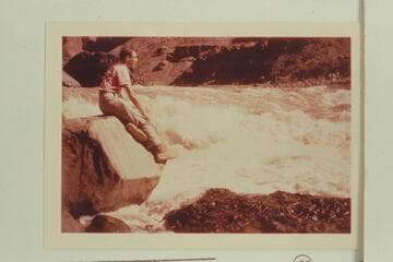 Up to the drop at the head of Vulcan Rapid.  Jorgen Visbak studies the running course