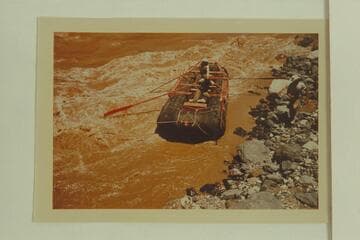 Pontoon No. 2 in Vulcan Rapid.  Alden Galloway and Smuss Allan as boatmen