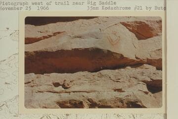 Pictograph west of trail near Big Saddle
