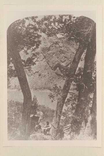 "Views on the Green River"; camp in Flaming Gorge