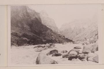One of the Nevills sadirons running the rocky course of Vulcan Rapid on extreme low water