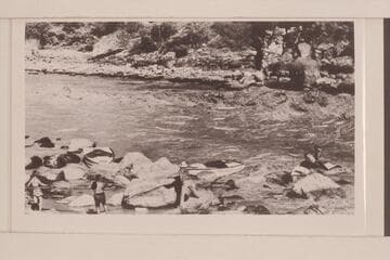 Some of the rapids are unnavigable.  In such cases, as pictures here, the boats are carried around them by portage