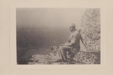 Frederick S. Dellenbaugh at Bear Point, Shawanqunk Mountain near Cragsmoor; Ulster County, New York