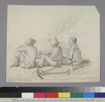 Camp Scene - Reading the latest news (4 months old)