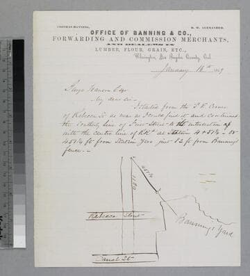 Railroad Line, Los Angeles and San Pedro; Edward A. Flint : sketch map