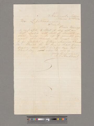 John F. Hubbard letter to Levi J. Woodyard