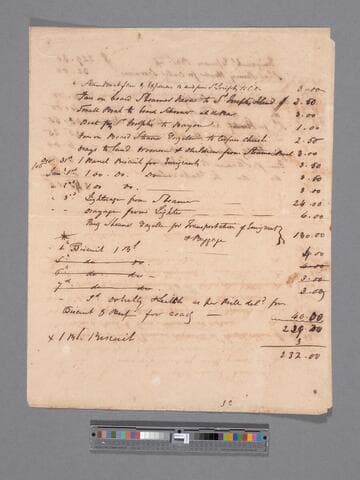 Account of expenses for emigrants to Castroville, Texas