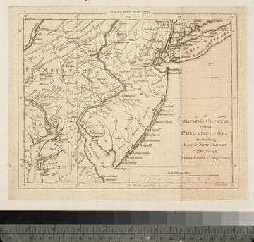 Map of the Country round Philadelphia including part of New Jersey New York Staten Island & Long Island